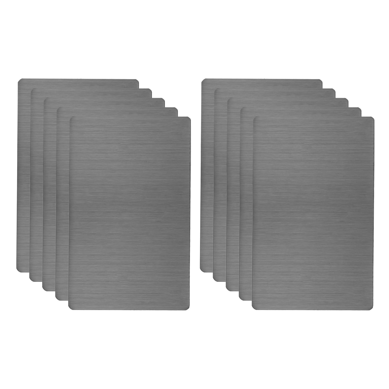 sourcing map 10pcs Metal Business Card 3" x 2" x 0.02" 201 Stainless Steel Brushed Laser Engrave Cards Self Adhesive CNC Engraving Blanks for House Office DIY Gift Invitation, Black