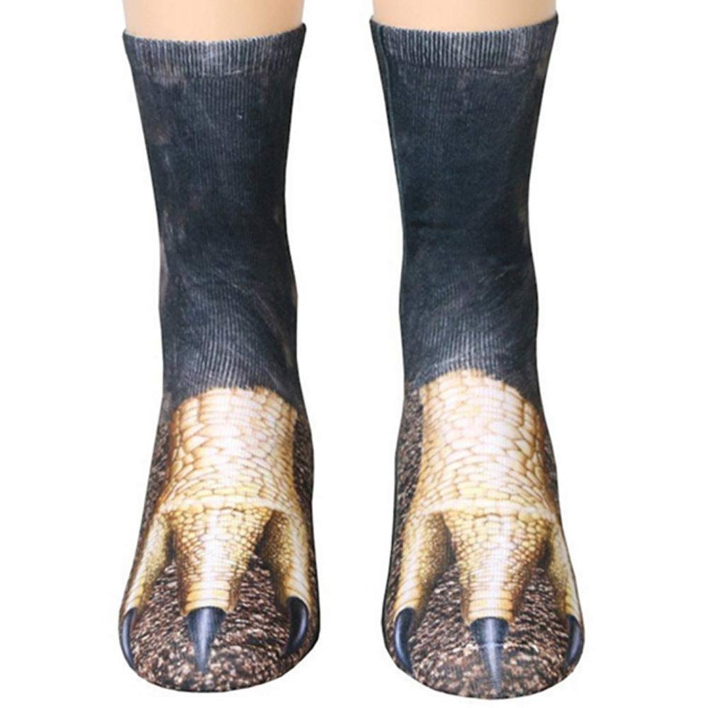 Animal Paws Socks -Novelty Animal Socks Crazy 3D Cat Dog Tiger Paw Crew Socks Funny Mothers Day Gifts for Women Men