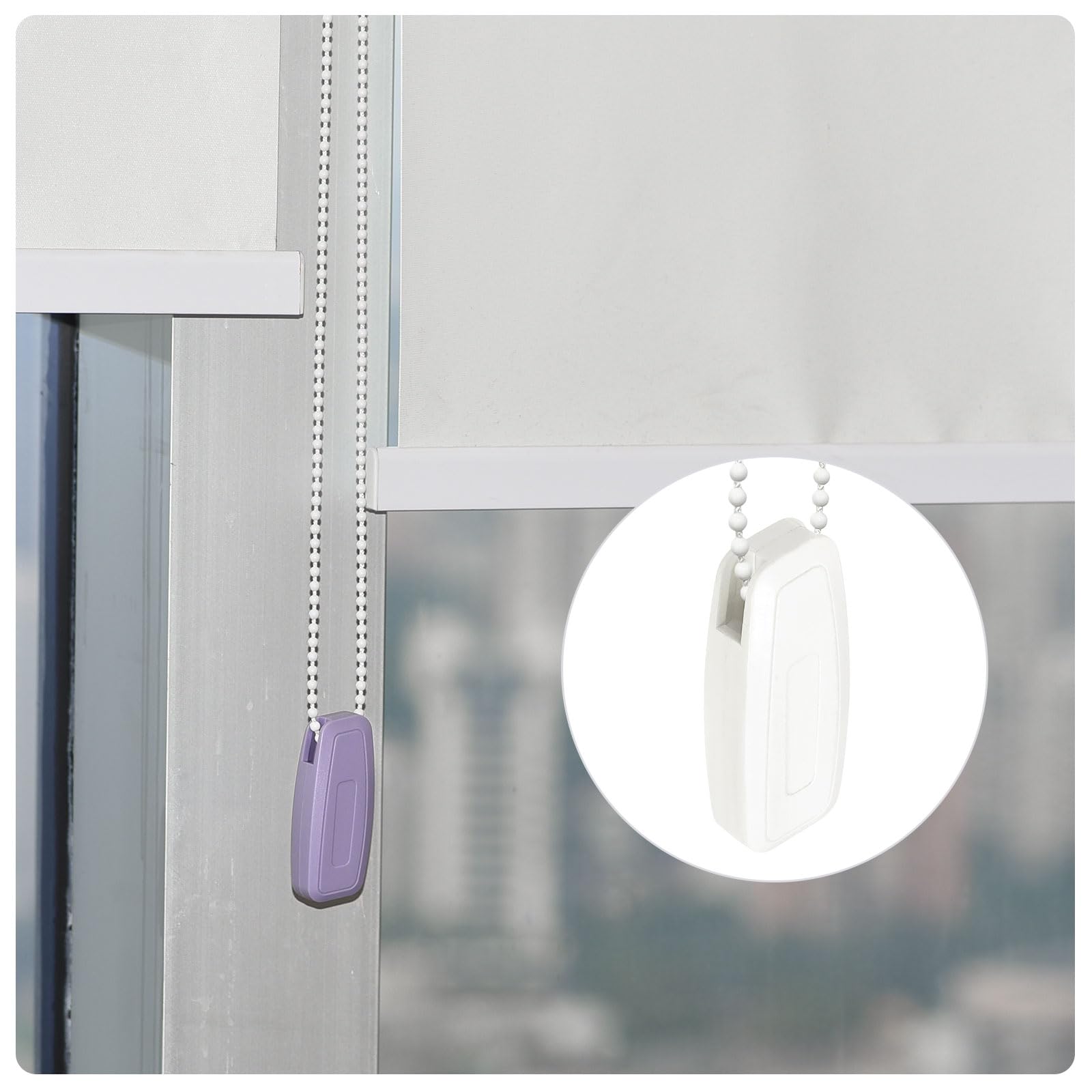 QUARKZMAN Peso para Cordón de Persiana, 4 Unidades de 80mm, Accesorios para Cortinas, Ventanas, Persianas, Cadenas de Cuentas, Manija, Romanas, Verticales, Enrollables, Blanco