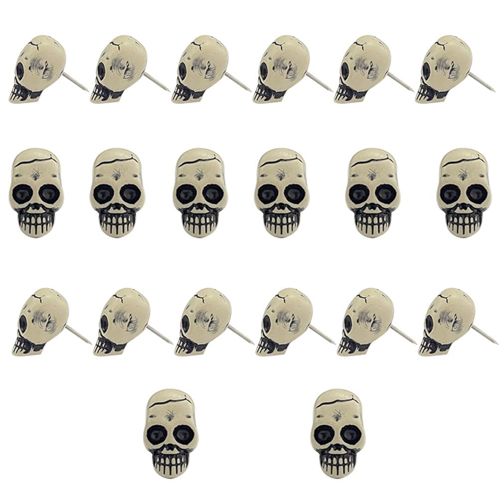 YkendzSkull DecorativeThumbtack, Drawing Pins, Creative Push Pins for Paper Picture Photo File Menu Note Bulletin Board Cork Board Memo Nail Decoration Accessories Office Supplies 20 Pieces
