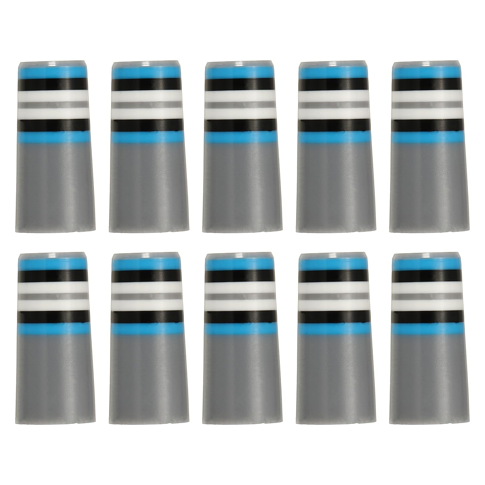 YELARXI Golf Iron Ferrules, Golf Club Ferrules Fits 0.35In Tapered Steel Shafts Plastic Golfing Accessories 10Pack & Blue/Black/White/Gray-Fitting for (Golfing Club Repair/Replacement)