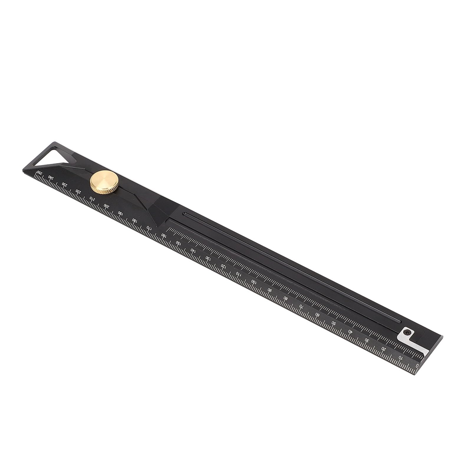 FTVOGUE Righello per la Lavorazione del Legno Righello per Misurazione in Lega di Alluminio Lunghezza da 0 a 250 Mm Diametro da 0 a 150 Mm Bilancia Trasparente Strumento di Marcatura Multifunzionale