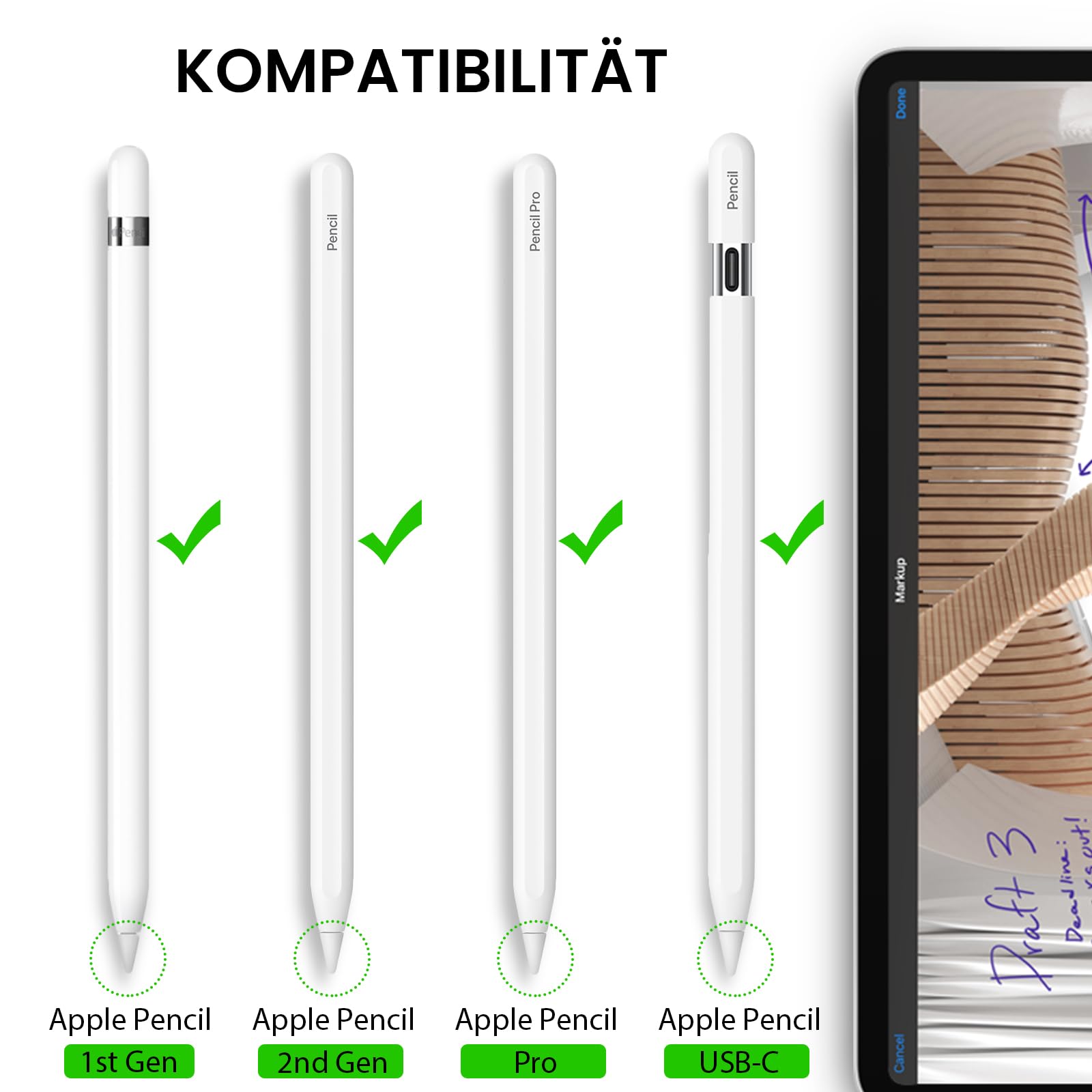 Delidigi Replacement Tips Compatible with Apple Pencil Pro/2nd Gen