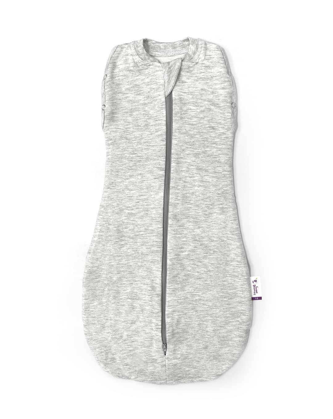 Sweet Dreamers, Baby Sleep Bag and Swaddle for Newborns, Grey, 0-3 Months - 1 Tog