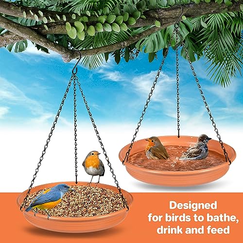 Image of CARGEN Hanging Bird Bath Hanging Bird Feeder Tray - Outdoor Wildlife Feeder