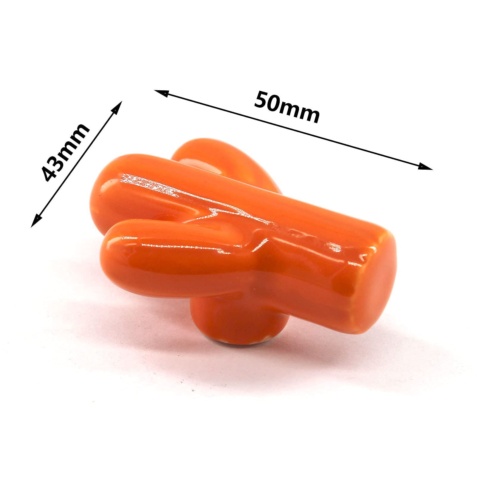 Lot de 8 poignées de porte en céramique Orange