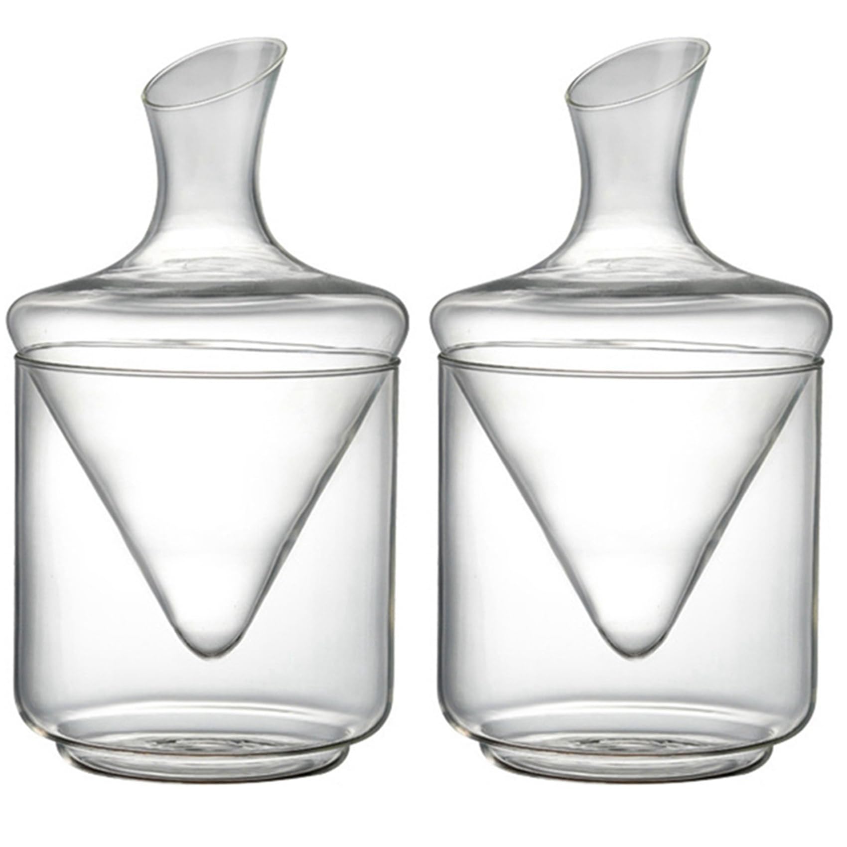 Carafe à vin en verre sans plomb lot de 2 décanteurs professionnels avec seau à glace de bar