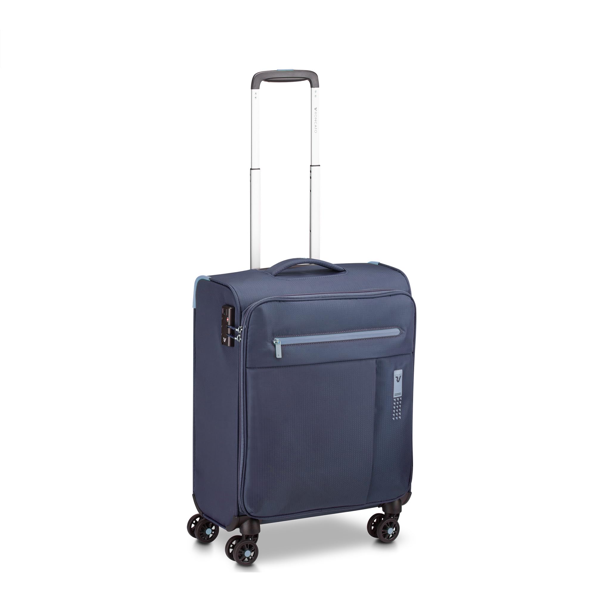 Roncato Lite Soft Neon 4 Rollen Kabinentrolley 55 cm Handgepäckkoffer Blau