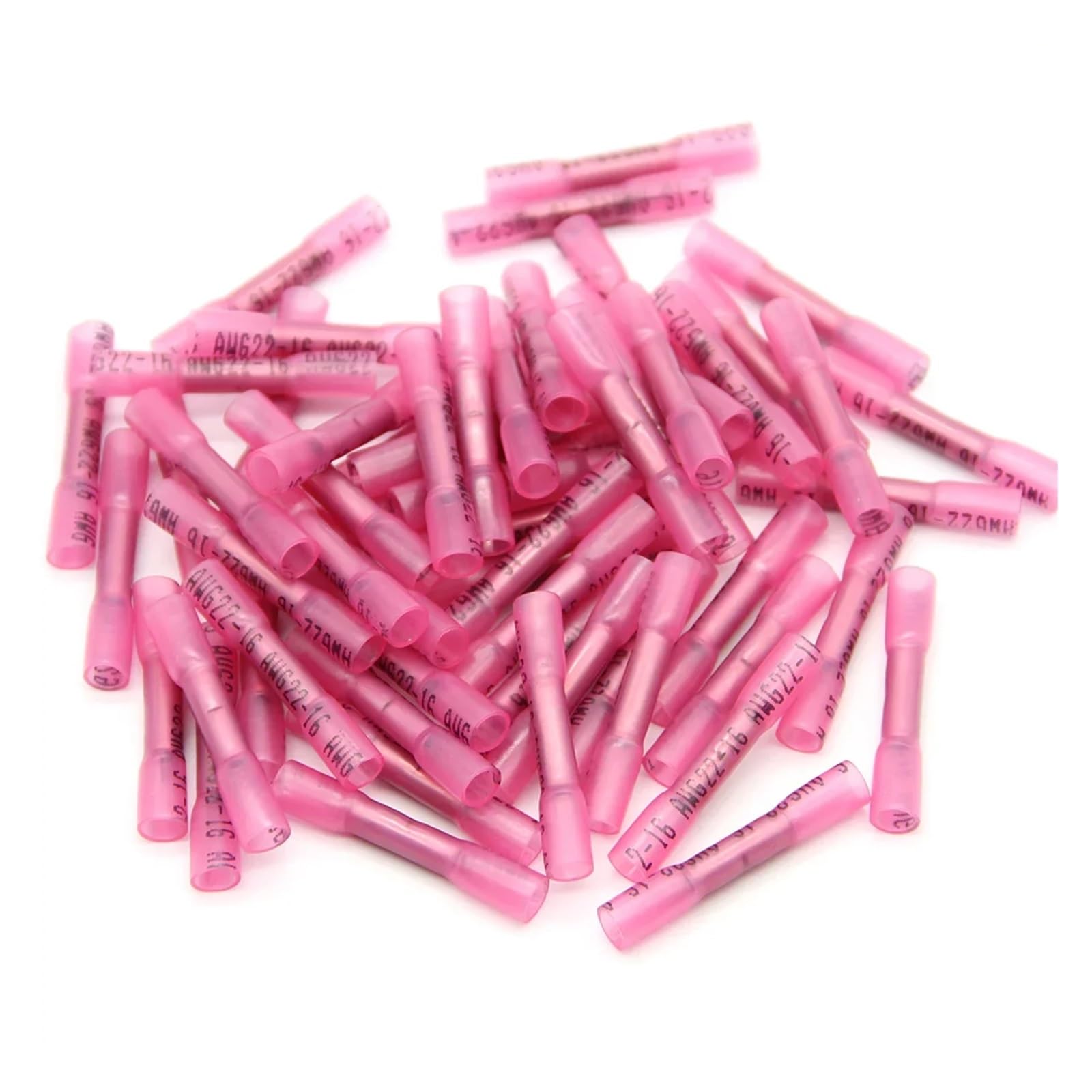 1000 Conectores termorretráctiles Rojos con Aislamiento a Tope for empalmes eléctricos, terminales de crimpado de Cable, AWG 22-18