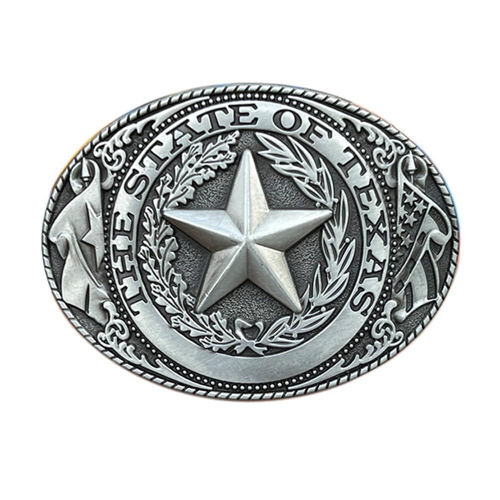 fomissky-sisa Longhorn Texas Belt Buckle Men, Novelty Country Western Cowboy Belt Buckles Big, Silver- the State of Texas, Average