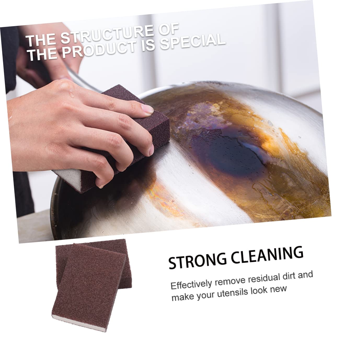 HOODANCOS 2 Pack Natural Sponge Eraser Household Sponges for Bowl Dish Washing Pads Nano Corundum