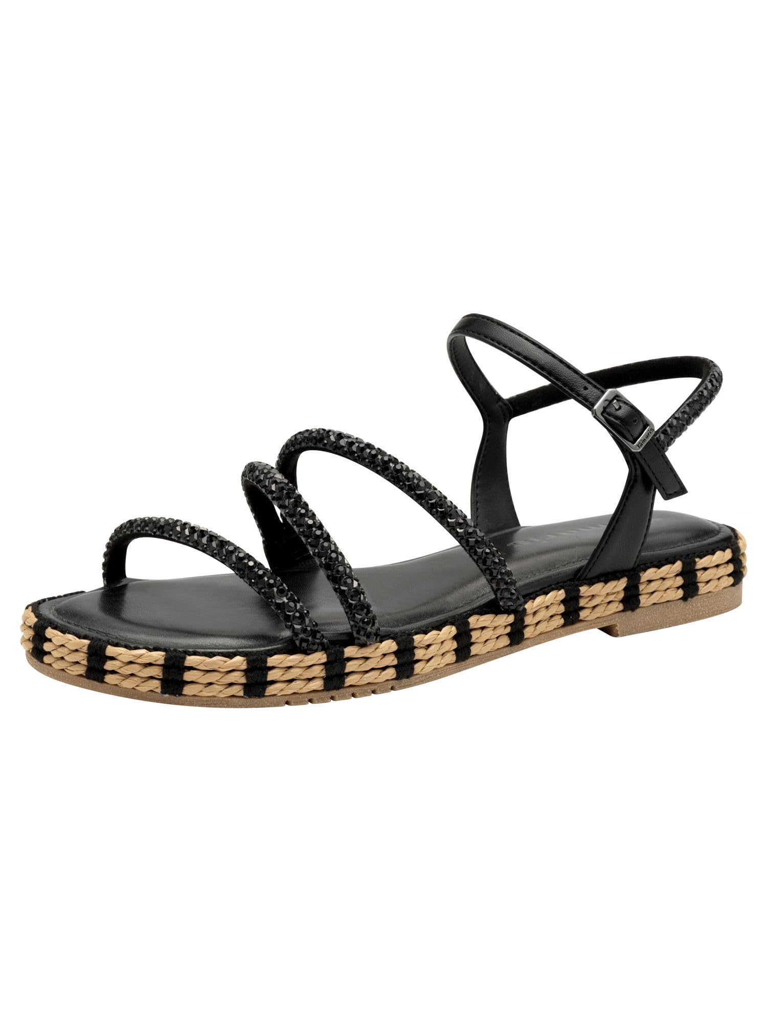Tamaris Women's Flat Sandals, Black, 7.5 UK