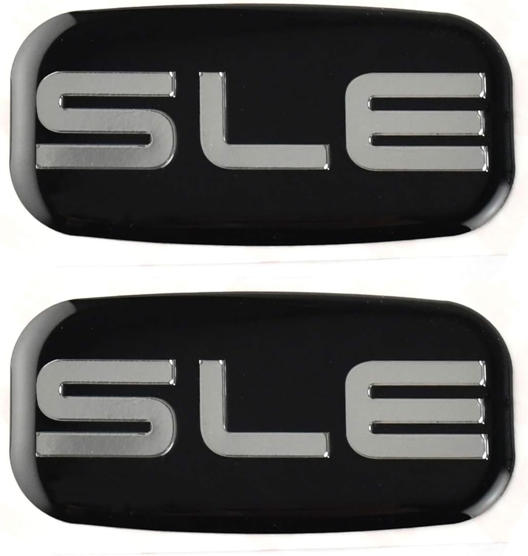CDD 2X SLE Emblems 3D Nameplate Sticker Replacement for GMC Chevrolet Sierra Suburban Yukon 1500 2500 3500 15036134 (Chrome/Black)
