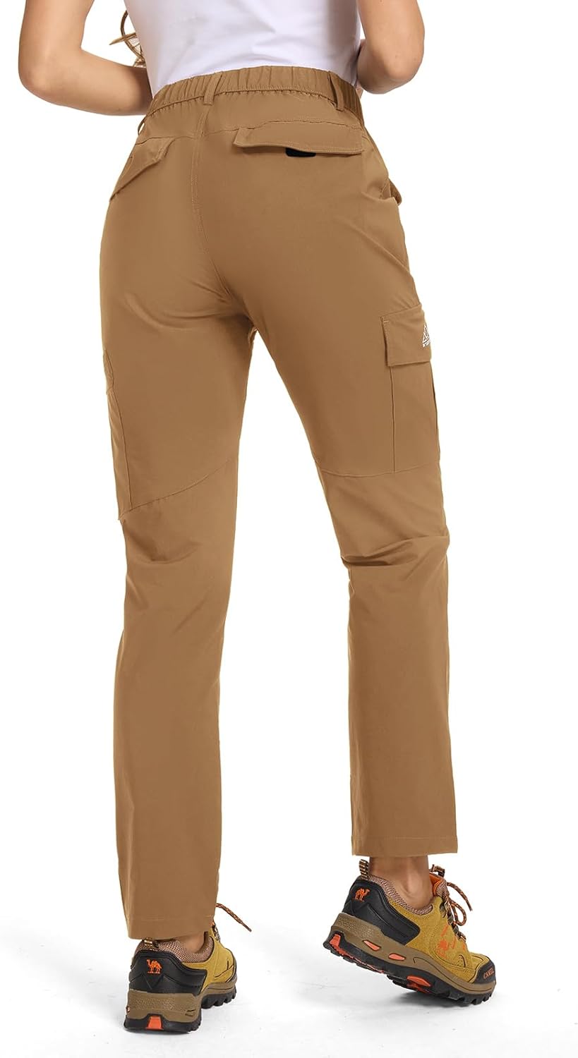 BGOWATU Women's Lightweight Hiking Cargo Pants with Zipper Pockets Water Resistant Quick Dry Work Travel Camping Pants - Image 2