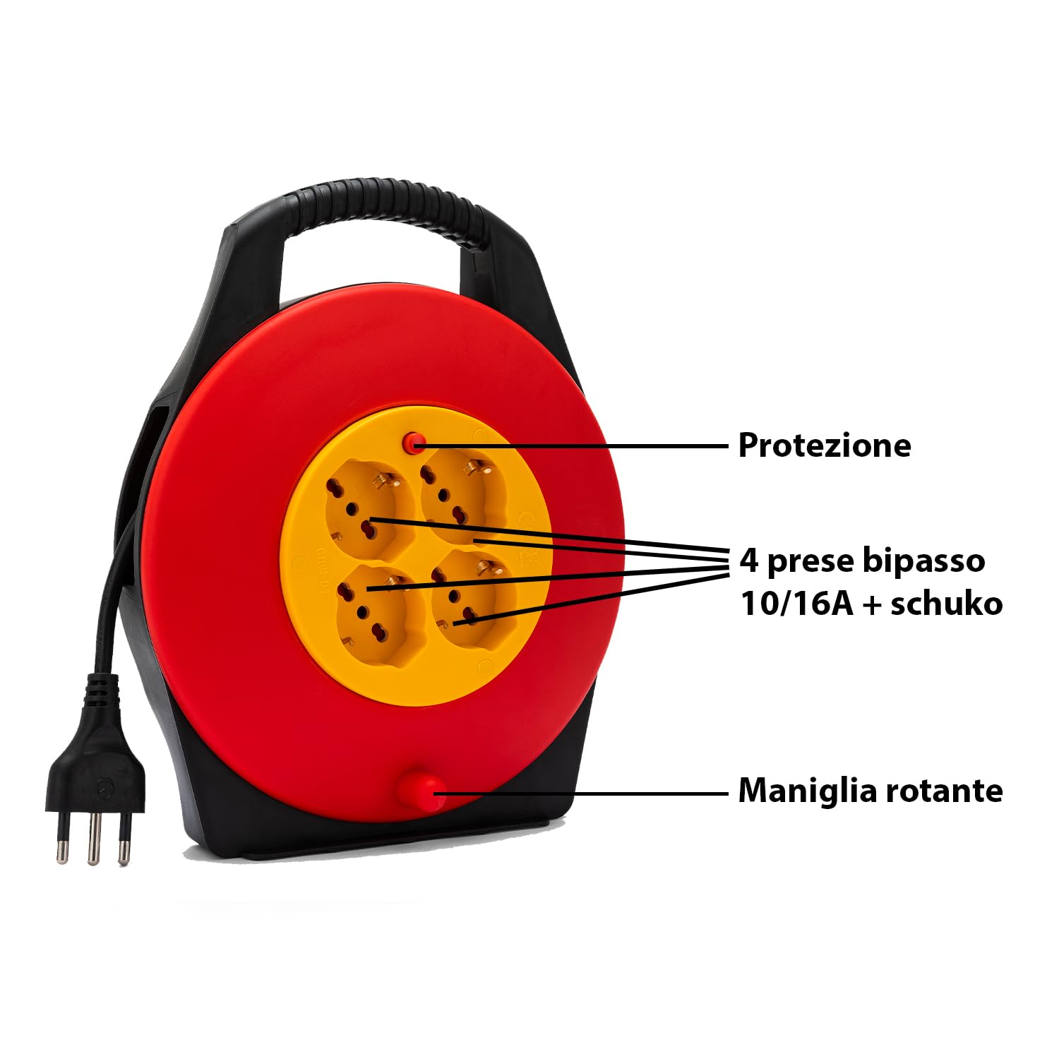 Prolunga elettrica lineare cavo 3 metri spina presa 10A 2P+T b Prolunga elettrica lineare cavo 3 metri spina presa 10A 2P+T b