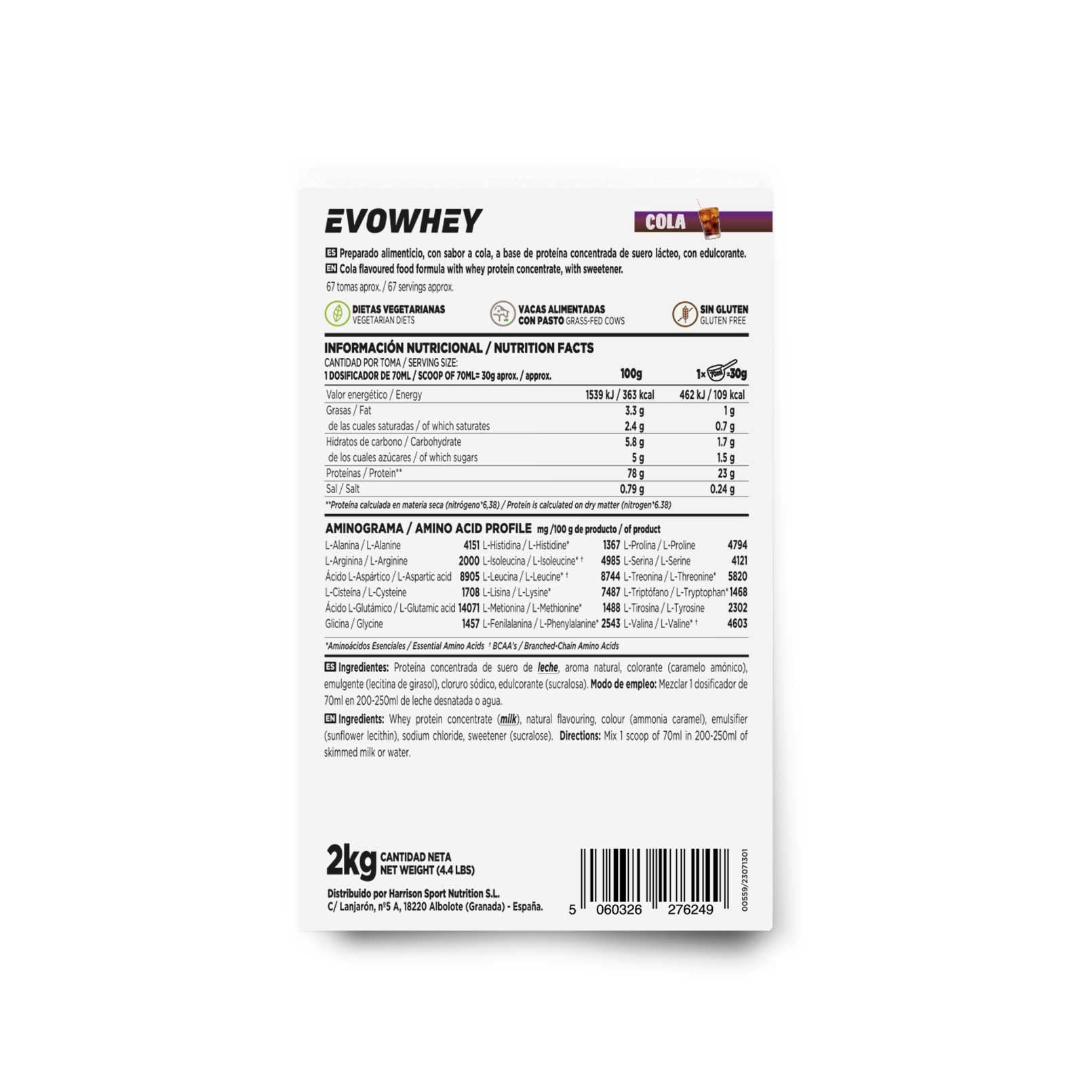 EVOWHEY PROTEIN 2.0 2Kg COLA