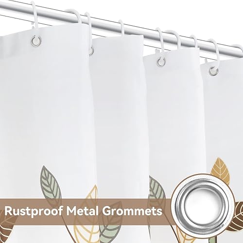 Miniatura 3 de Cortina de ducha de poliéster lavable con parte inferior ligera, de secado rápido, 72 x 72 pulgadas, con 12 ganchos