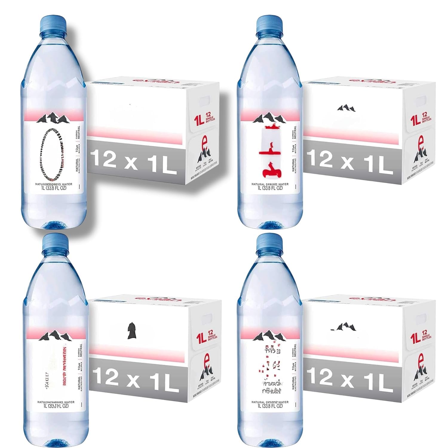 Еviаn Natural Spring Bottled Water 1L., 12 pk. Natural Spring Water. PACK OF 4. TOTAL 48 BOTTLES