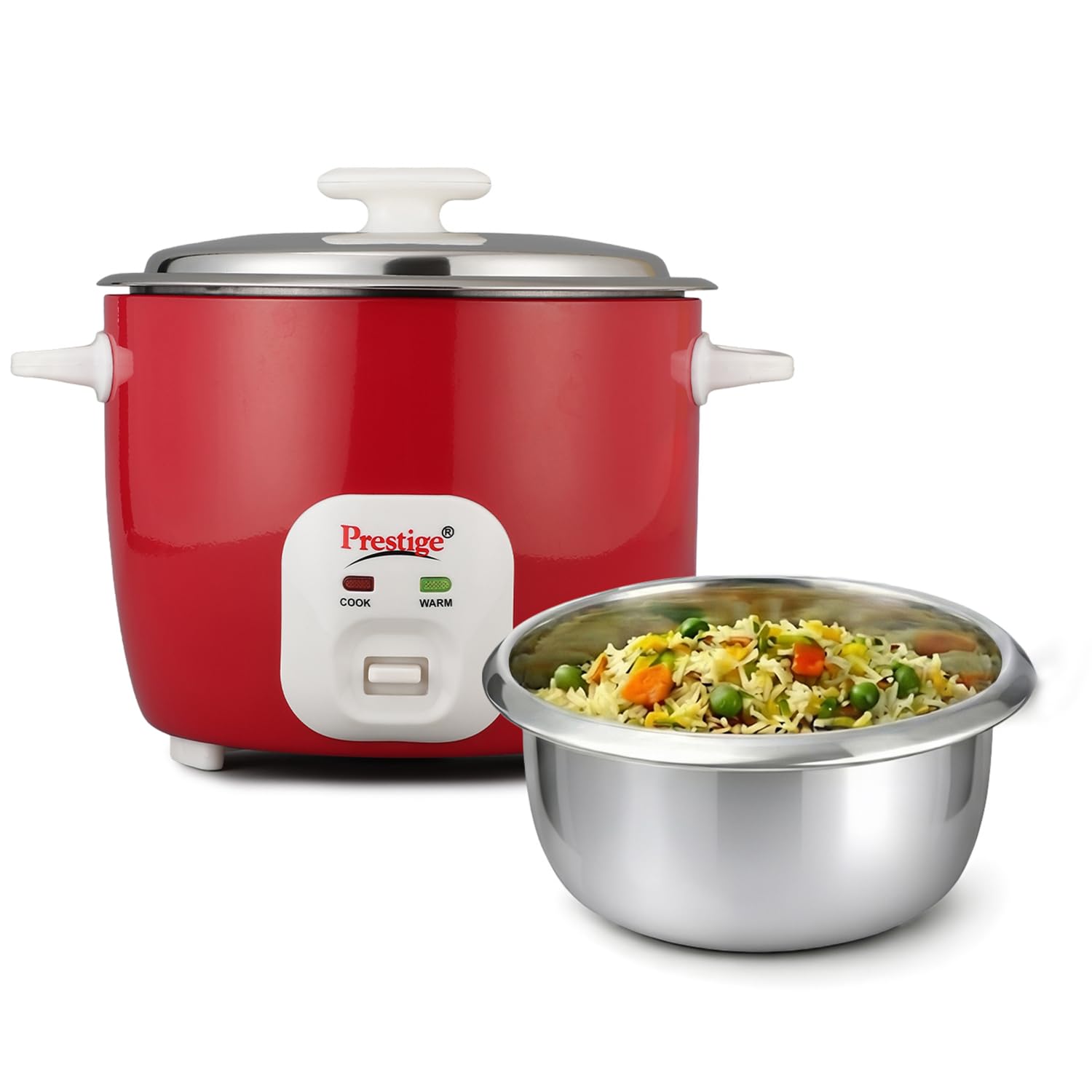 Prestige Delight Cute 1.8 SS Bowl Electric Rice Cooker(1.8L for Rice-Open Type, Silky Red, with Stainless Steel Cooking Pan 4.4L Volume,700 W)-image-24