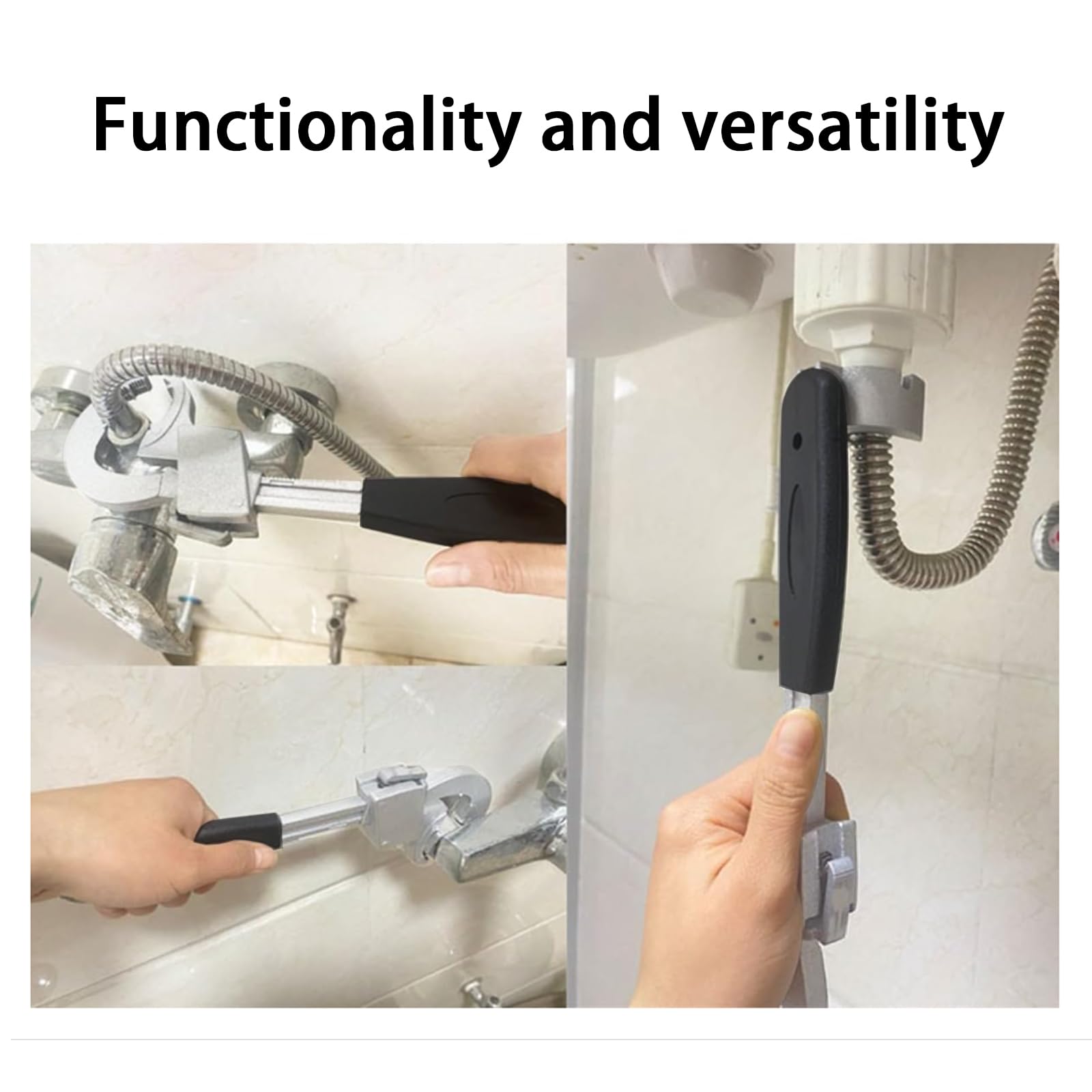Bamyli Universal Pipe Wrench, Adjustable Double Ended Spanner with Wide Opening - Image 4