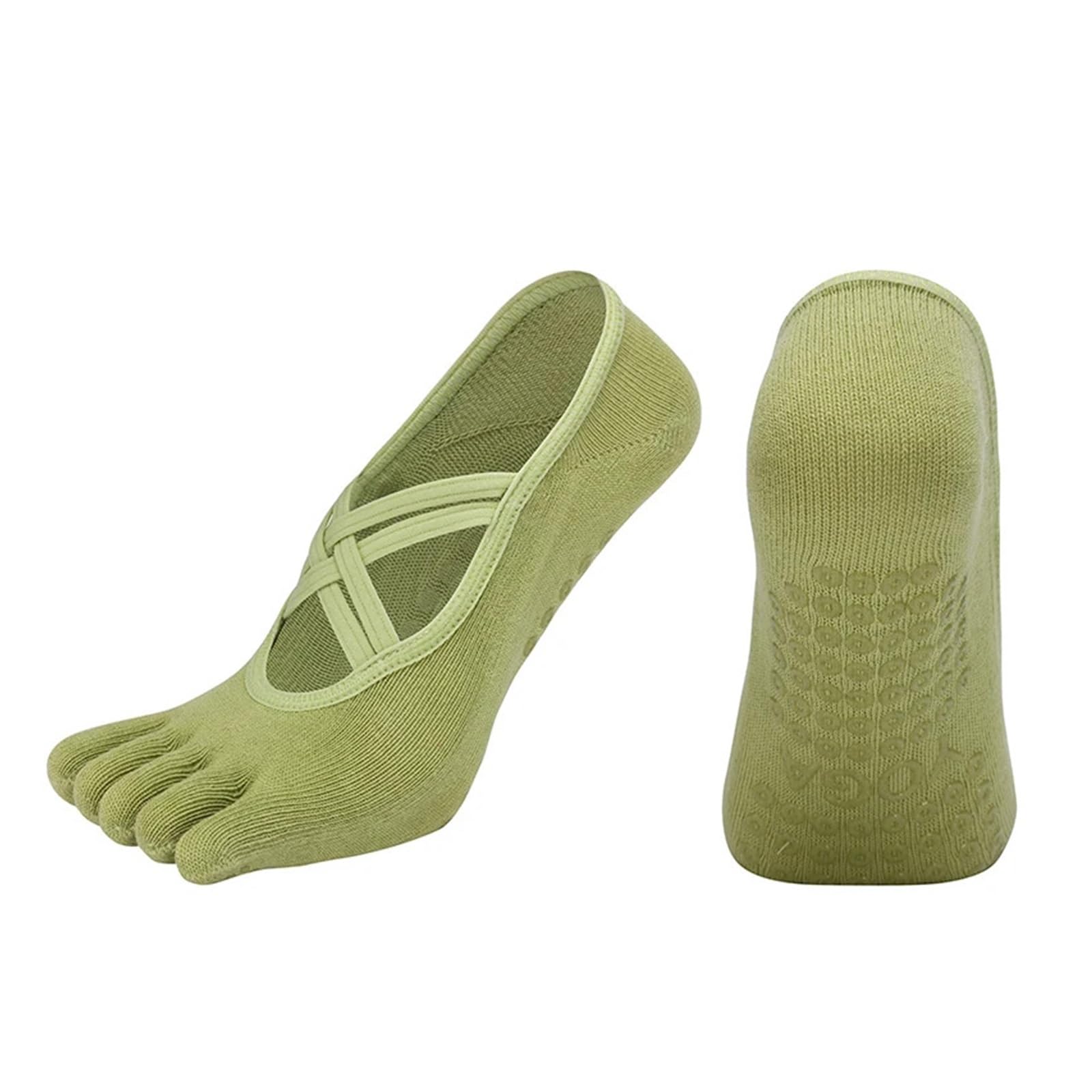 Calcetines De Pilates Con Vendaje Antideslizante For Mujer, Calcetines De Yoga Con Cinco Dedos For Mujer, Calcetines De Ballet For Baile Y Fitness For Yoga Adecuado Para Yoga, Danza, Deportes, Fitness
