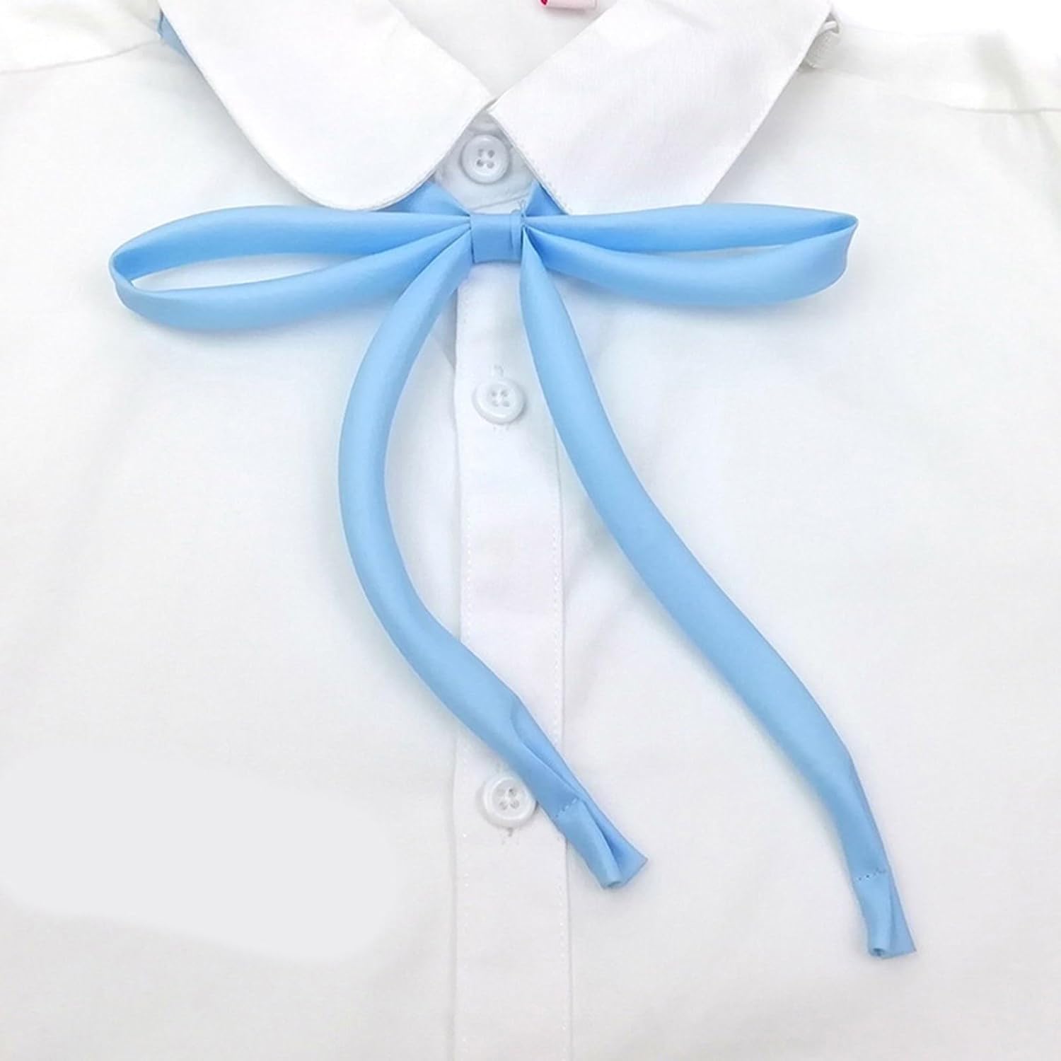 JK School Uniform Self-Tie Bow For Women Japanese Solid Color Adjustable Pre-Tied Streamers Ribbon Neck Party Accessory