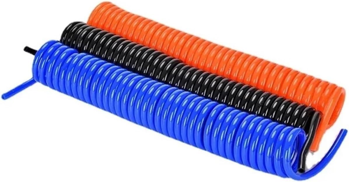PU 6/8/10/12mm Polyurethane Air Compressor Hose Pneumatic Tube Flexible Tool Connector 6M/9M/12M/15M Spring Spiral Pipe(10X6.5MM-6M)