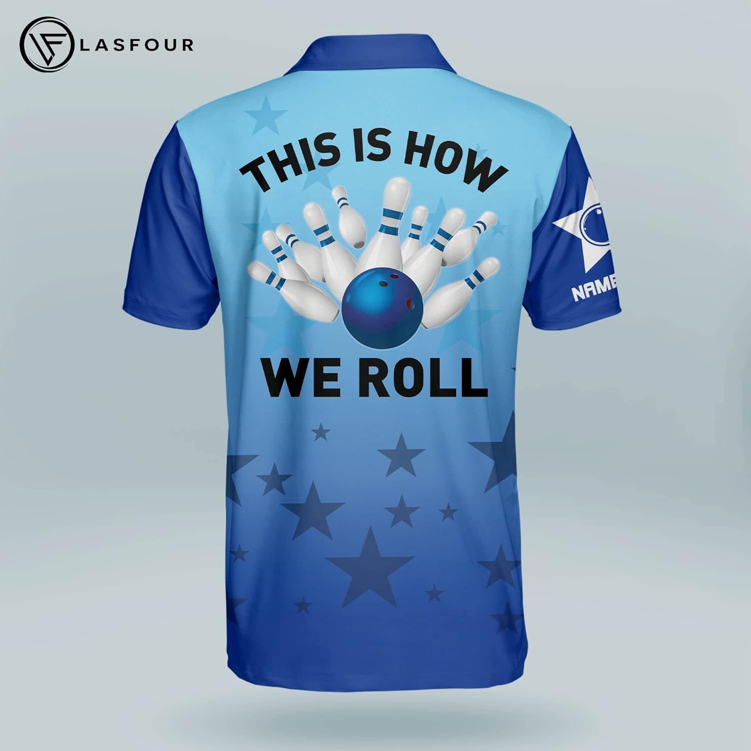 Custom Funny Bowling Shirts for Men, This is How We Roll Star Crazy Cool Bowling Shirts, Team USA Bowling Shirt Short Sleeve Polo, Mens Polo Shirts for Gifts, Short Sleeve Men's Shirt, colorful