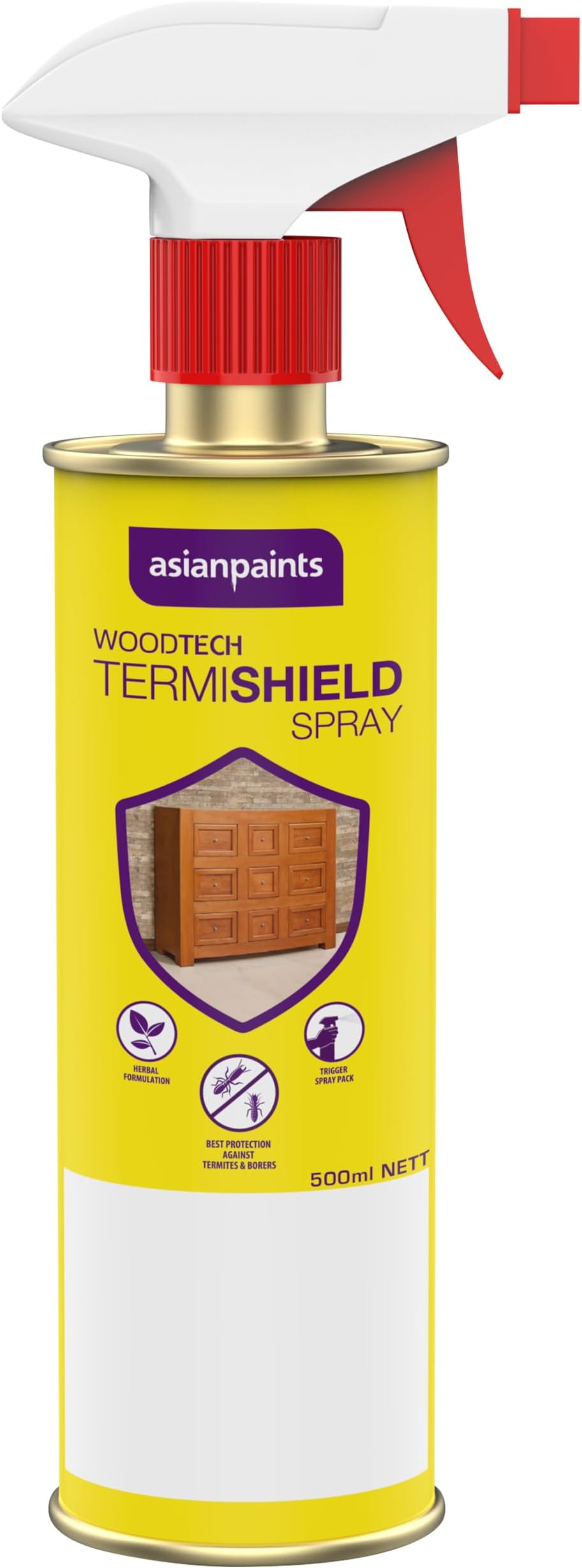 Asian Paints Woodtech Termishield DIY Termite Killer Trigger Spray for Home - Clear, 500ml