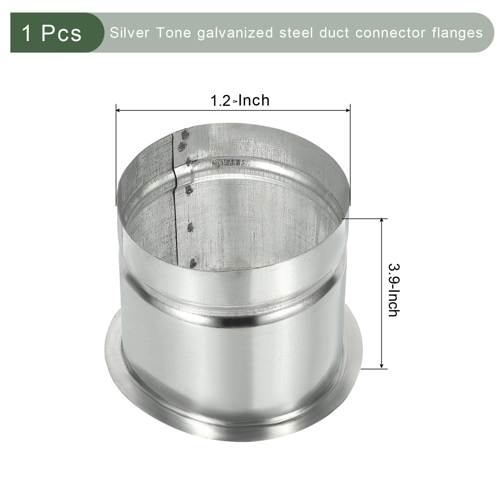 YOKIVE 3 Inch Round Galvanized Duct Connector Flange, Silver Tone - Image 2