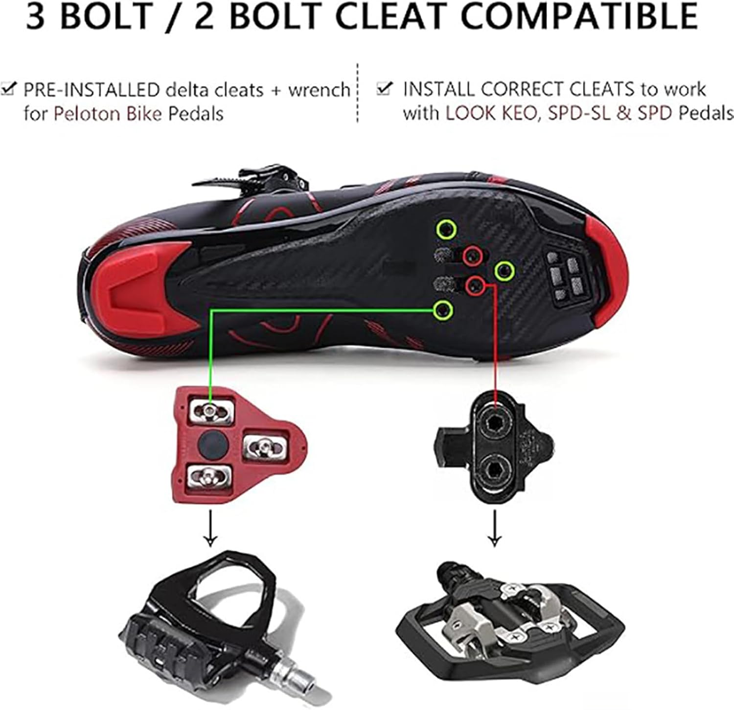 Unisex Lightweight Cycling Shoes Compatible with Peloton - Durable Professional Cycling Sneakers for Spin Class - Image 3