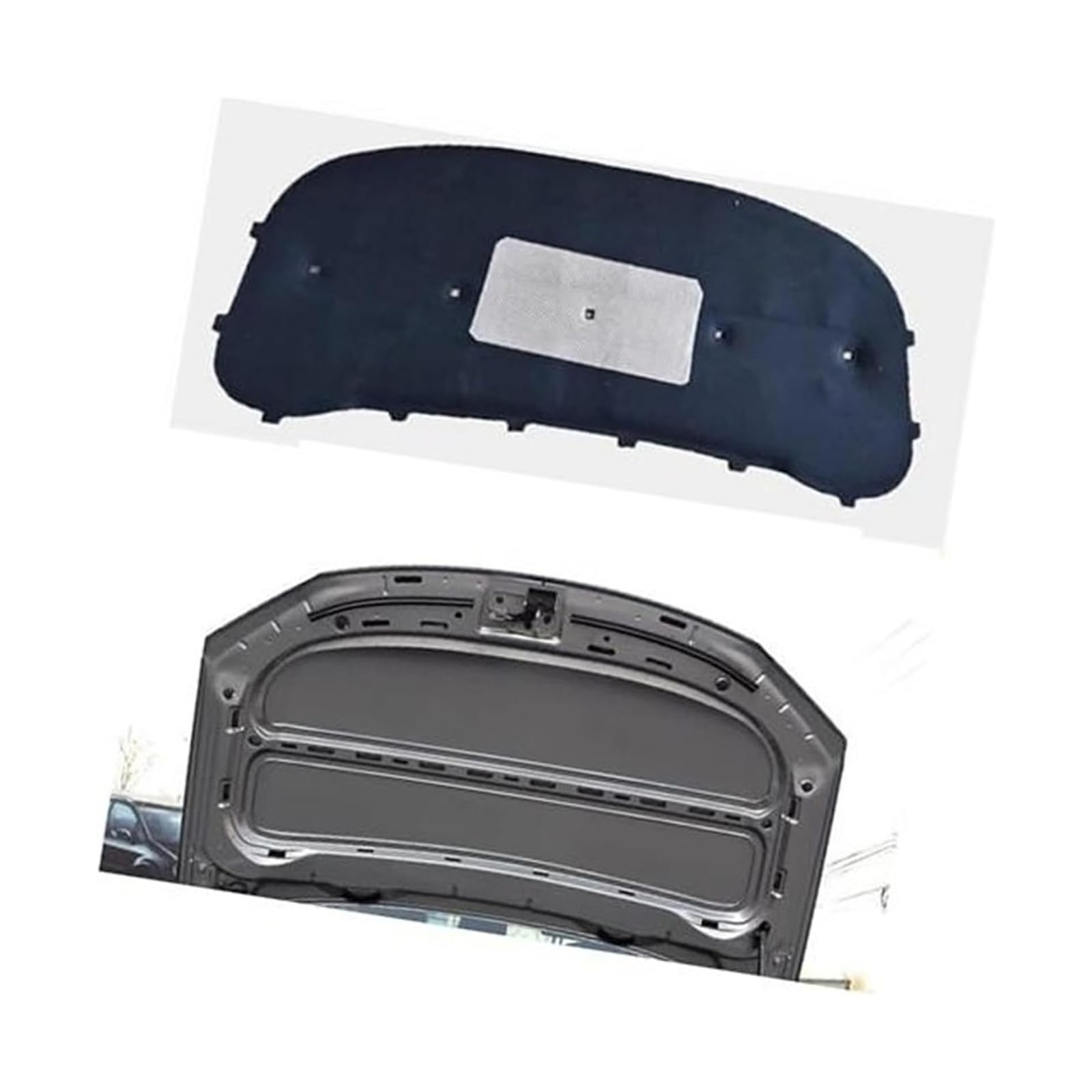Car Hood Engine Insulation Pad Soundproof Heat Cotton for VW for TOURAN 1T 2003-2015 Car Sound Insulation Cotton(Black 2007-2010 2)