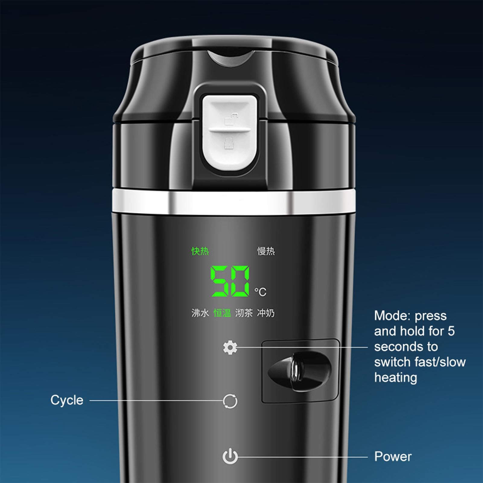 Hervidor eléctrico para coche, taza de calefacción de coche portátil