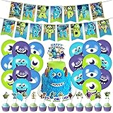 desmayoo Party Decorations for Monsters University Party Supplies with 1 Cartoon Banner, 20 Party...