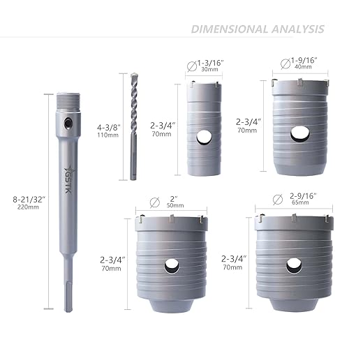 Miniatura 6 de GSTK Varilla de conexión mejorada de 11-1316 "SDS Plus con mango de hormigón para mango de pared de ladrillo de cemento de 11.811 in