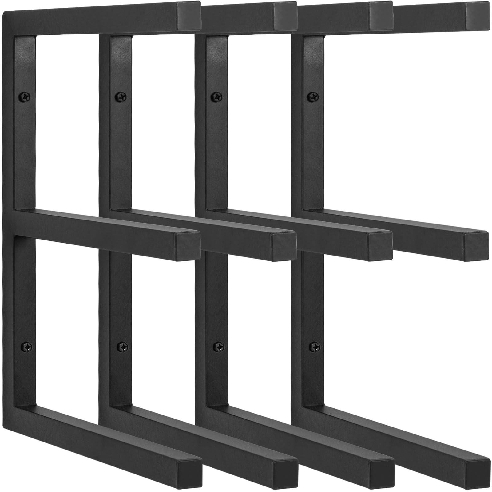 AKOZLIN Estante de Madera de 3 Niveles montado en la Pared,4 Piezas | Diseño de tubos de madera, interior y exterior, Estante de programas de organización