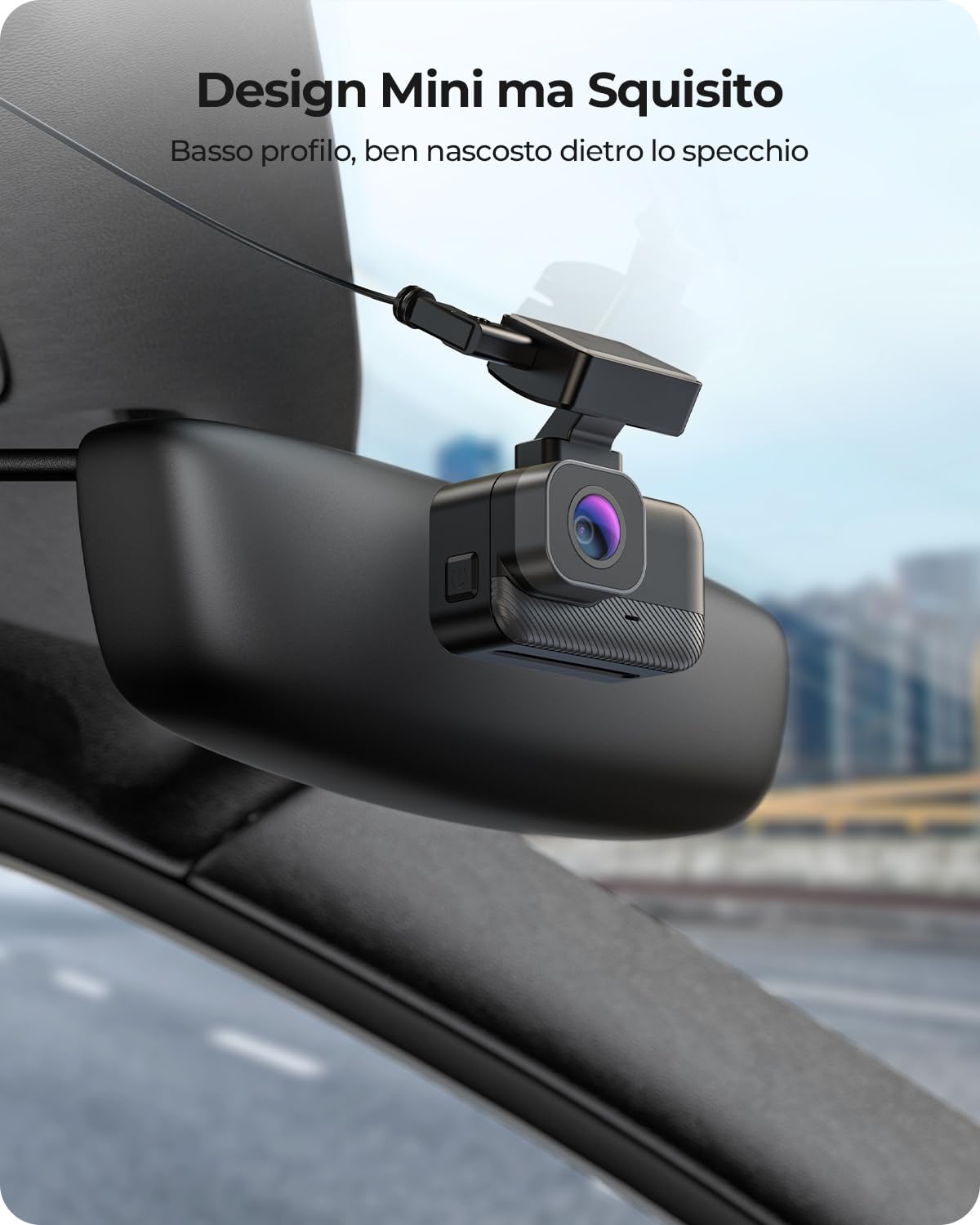 2K Wi-Fi Mini Dash Cam Auto, Telecamera con App, Compatibile con CPL e GPS Esterni, Supporti Magnetici, Visione Notturna WDR, Sorveglianza Parcheggio 24h, Supercondensatore, Angolo 170°