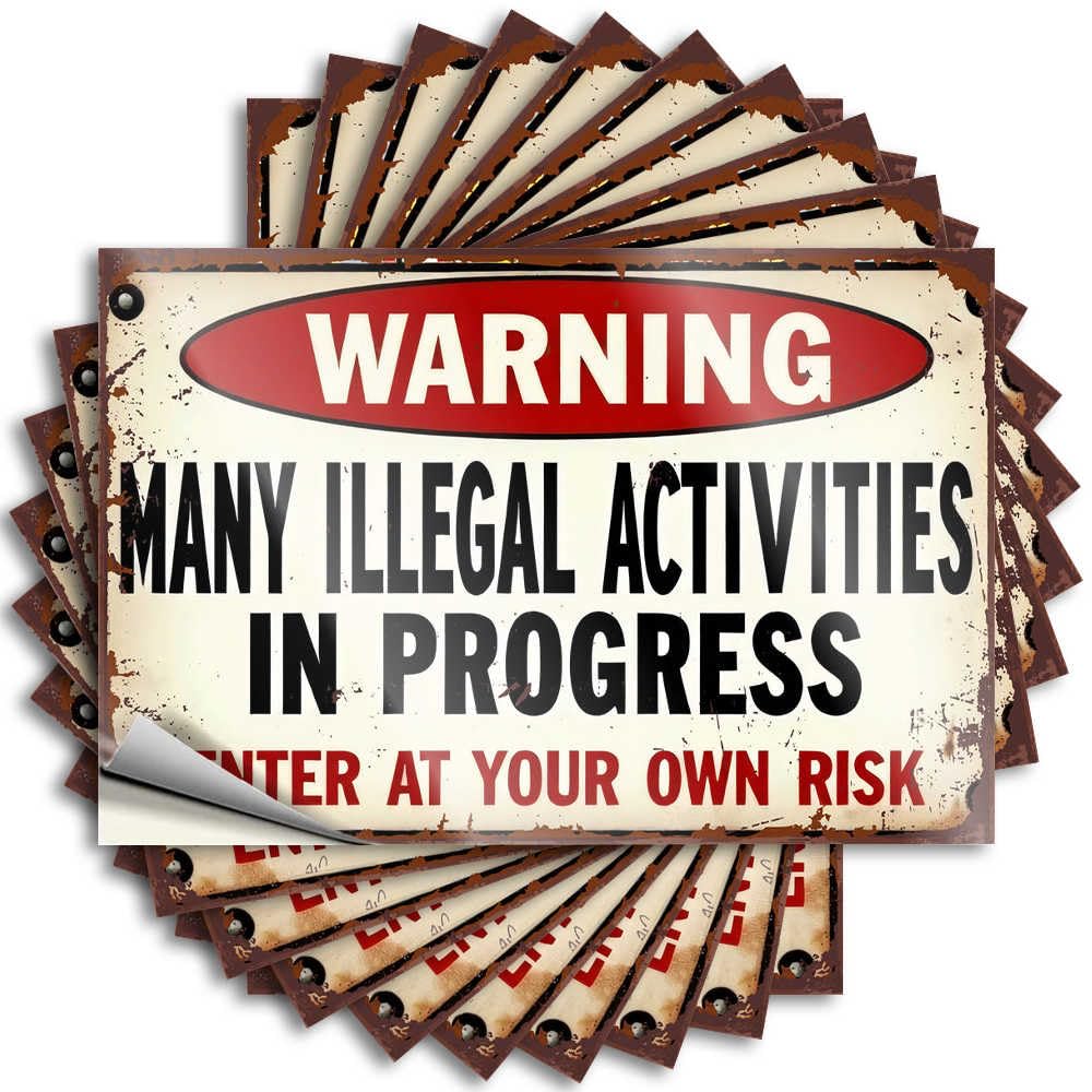 Fzfn Colour Books Tattoo - Aesthetic Halloween Cover Warning: Illegal Activities; Enter Riskingly(8X12cm)