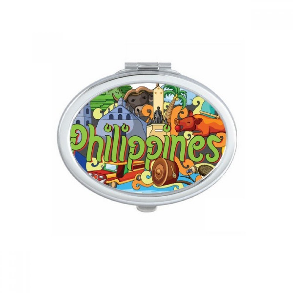 Miroir compact mignon ovale parfait pour les retouches maquillage en voyage