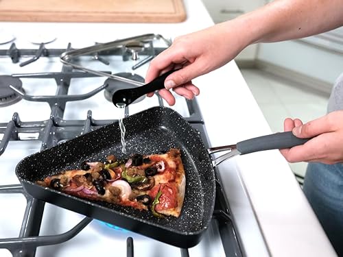 Miniatura 2 de Jokari Nonstick Stovetop Pizza Reheating Pan. Keeps Crusts Crispy and Cheese Melty! Includes Glass Lid with Vent. Fits Up to Two Slices of Leftover