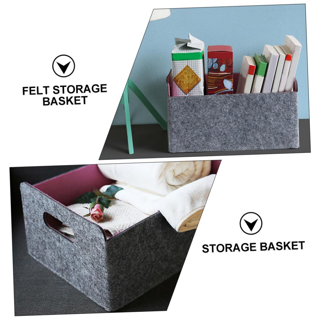 LABRIMP Cesta De Almacenamiento Fieltro Organizador De Oficina y Hogar Simple y Elegante