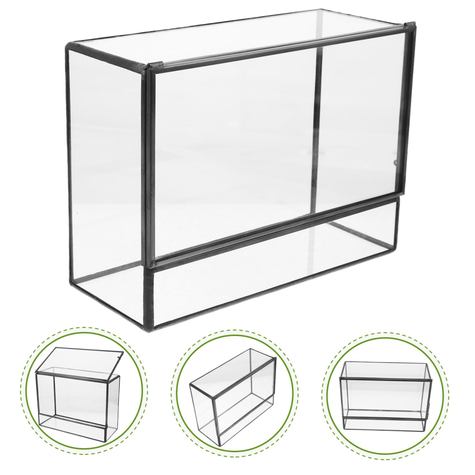 Abaodam Ökologische Mikrolandschaft Glas Terrarium Metallhalterung Für Tischpflanzen Moos Terrarium Für Wohnzimmer Schlafzimmer Badezimmer 145x80x195mm Transparent