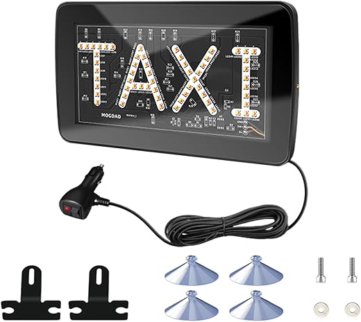 Genérico LED Sign for Vehicle – LED Indicator for Taxi 12 V – Luminous Panel with for Windscreen Dashboard Use in Transport Services
