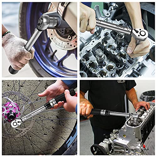 Handife 1/4 Inch Drive Click Torque Wrench Set, Bike Torque Wrench Tools 33-209 In.lb / 5-25Nm With Double Scale, Extension Bar, Maintenance Kit For Road & Mountain Bicycle Torque Wrench Set #TOP6