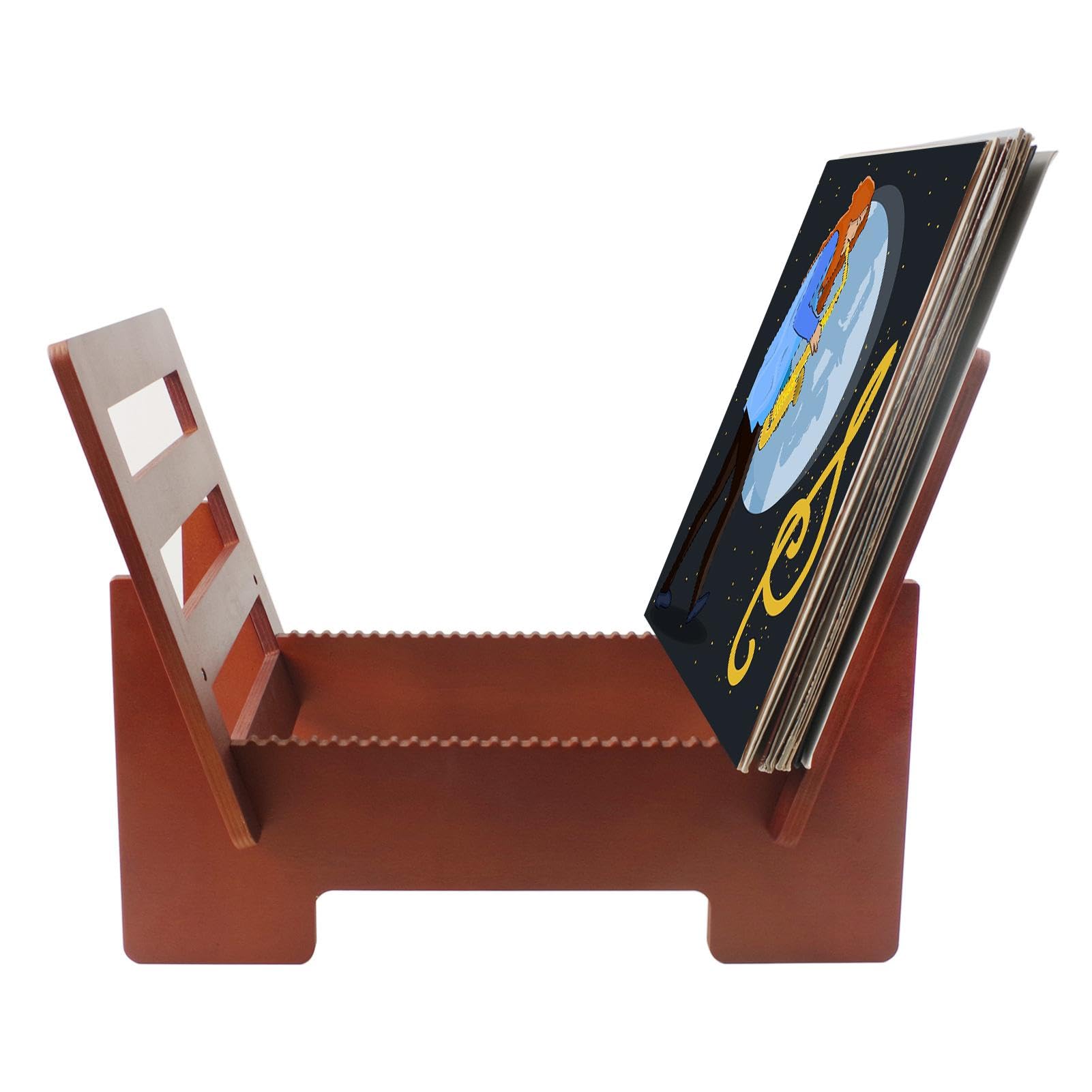 Supporto e supporto per album in legno, elegante espositore per album in vinile, soluzioni per riporre documenti, perfetto per album e dischi, elegante design in legno, salvaspazio.