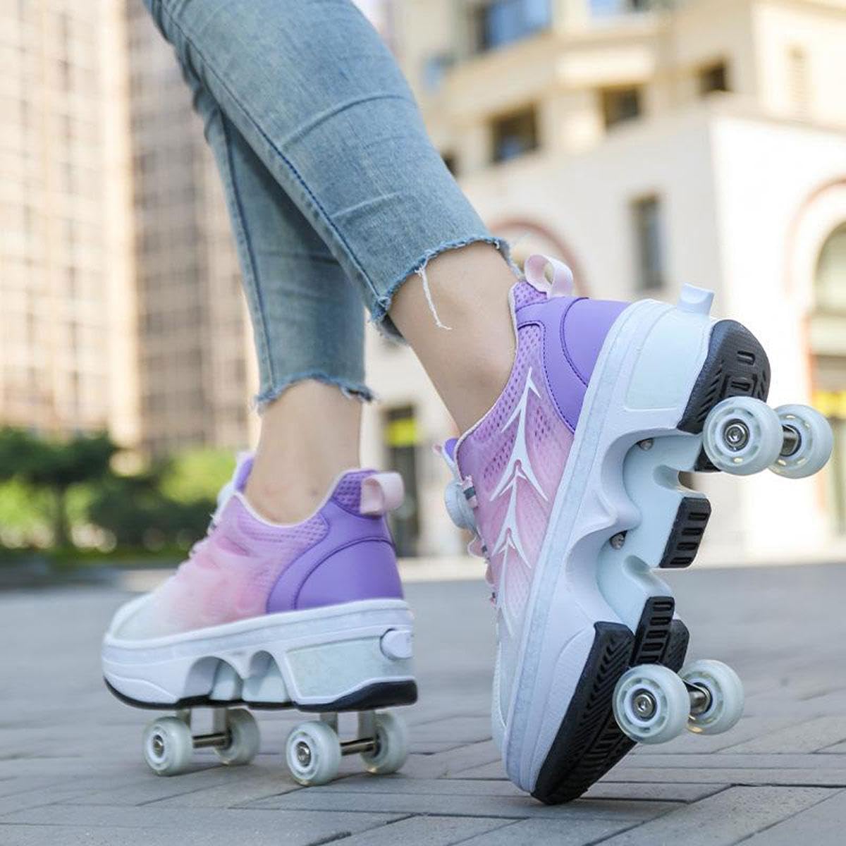 Roller Skate Shoes Rollschuhe Schuhe Mit Rollen Skateboardschuhe,Inline-Skate, verstellbar Schuhe mit Rollen,Laufen Skateboard,Inline Rollschuhe