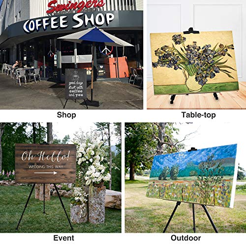 Artify 73 Inches Double Tier Easel Stand, Adjustable Height from 22-73”, 3 in 1, Aluminum Tripod for Painting and Display with an Environmental Friendly Carrying Bag and Spare Parts （4-Pack, Black) - Thumbnail 5