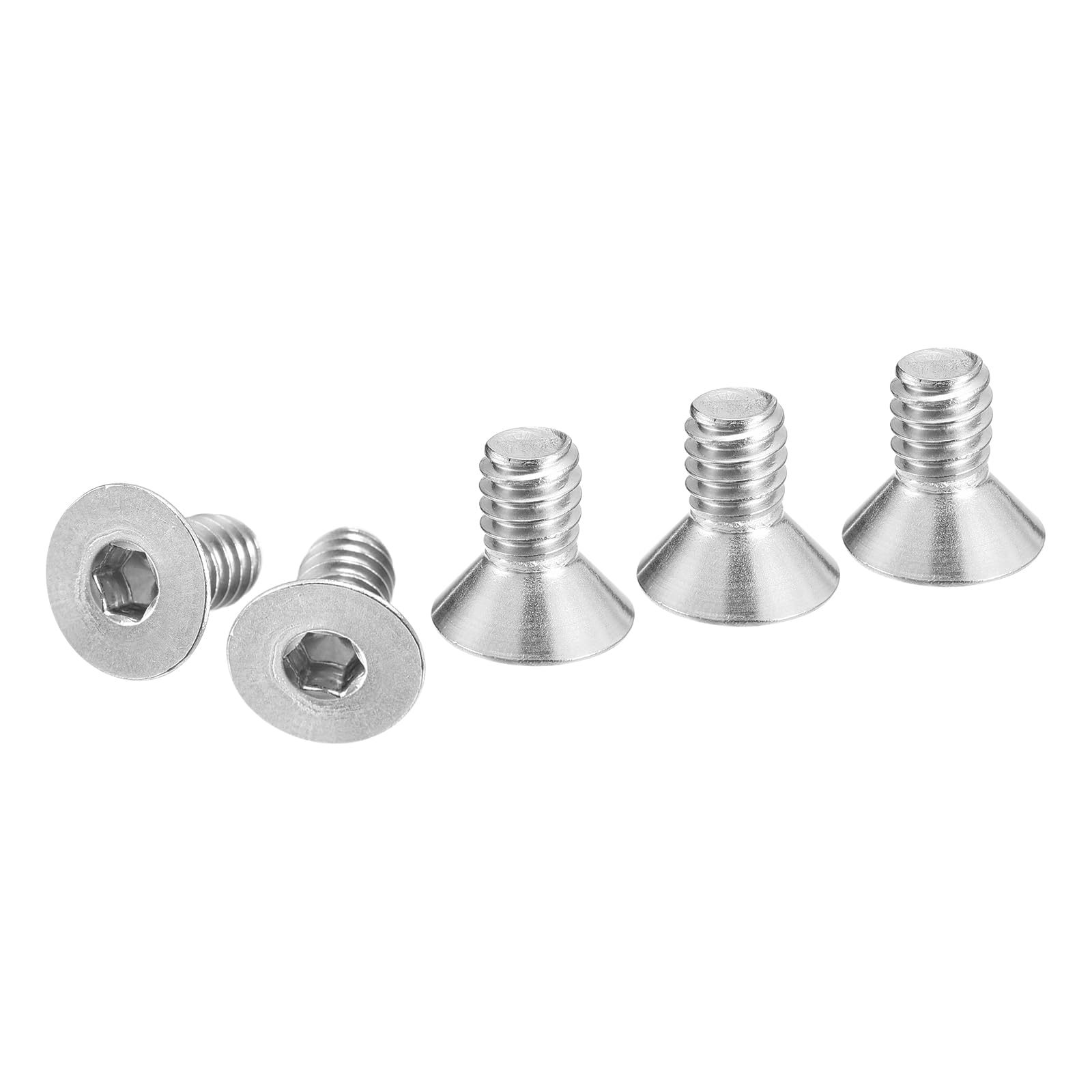 DTGN 1/4-20 x 1/2" Flat Head Socket Cap Screws, 30 Pack 304 Stainless Steel Hex Socket Flat Head Screws, Full Thread, Countersunk Bolts