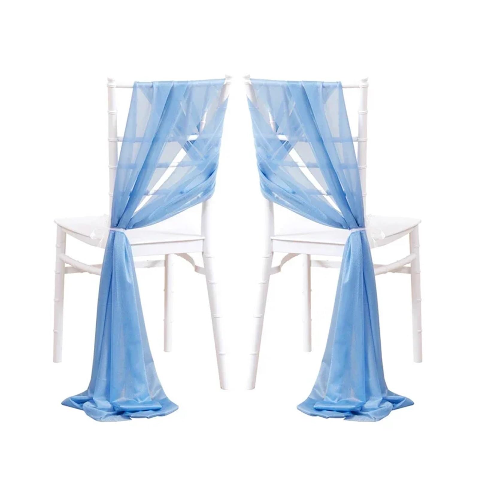 Stuhlschleifen 10/50 Stück 17x250cm Salbeigrün Chiffon Stuhlschärpen 12er Set Schärpen Hochzeit Stuhlhussen Band Hochzeitsfeier Gang Stuhl Dekor(Blue,50pcs)
