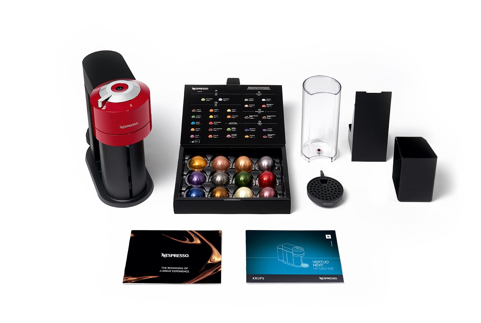 Krups Vertuo Next XN910510 macchina per caffè Semi-automatica Macchina per caffè a capsule 1,1 L, 1500W, Rosso